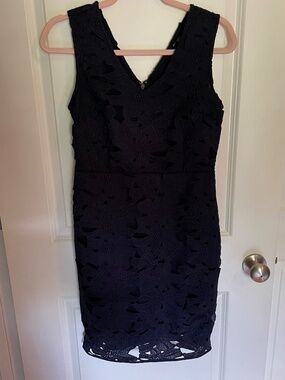 Banana republic cut out flower navy dress